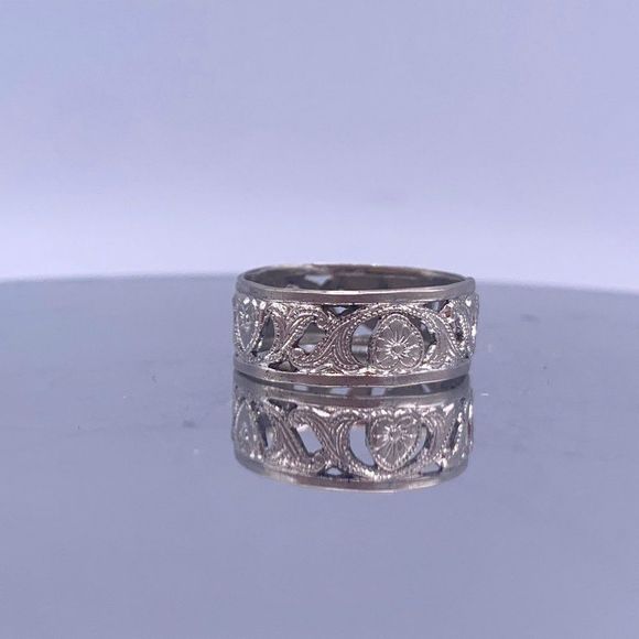 Vintage Sterling Silver Open-Work Ring - Picture 1 of 6